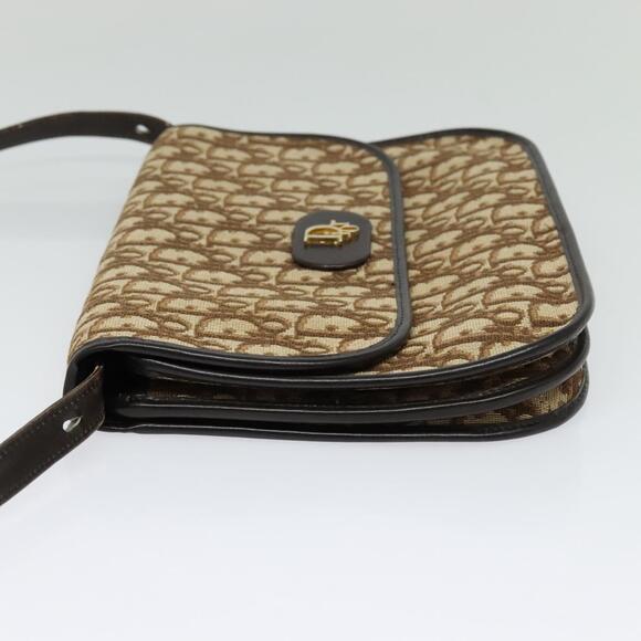 DIOR Trotter Canvas Shoulder Bag Brown Gold - Picture 4 of 12